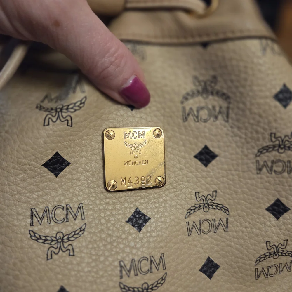 Authentic MCM Visetos Drawstring Bucket Bag - Picture 3 of 16
